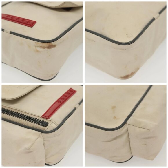 PRADA Sports Shoulder Bag Nylon White Silver Auth 138207 - Picture 14 of 16